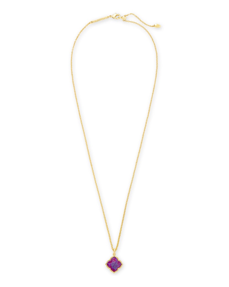 Mallory Gold Pendant Necklace in Plum Kyocera Opal image number 2